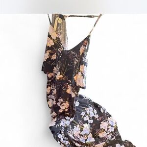 LC Lauren Conrad Black Floral Maxi Dress